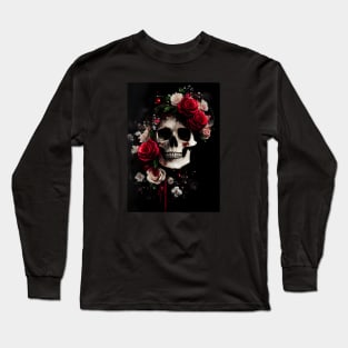 Skull and rose design Long Sleeve T-Shirt